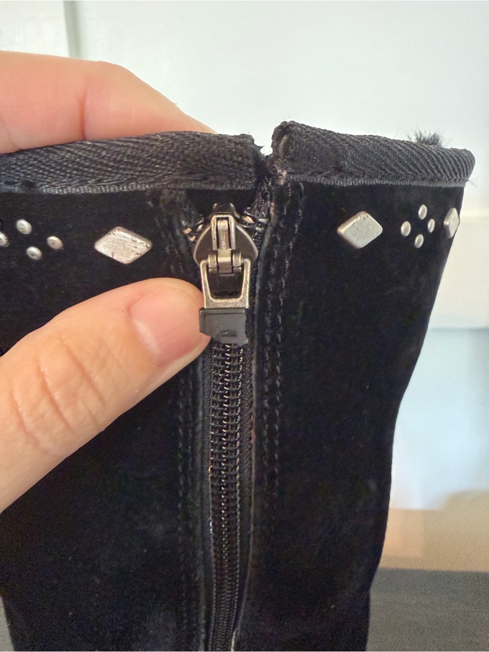 UGG Black Suede Studded Mid-Calf Boots - Picture 3 of 14